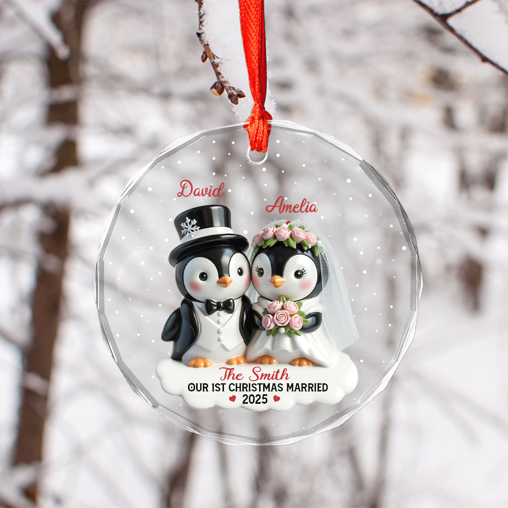 Personalized Penguin Couple, Custom Name