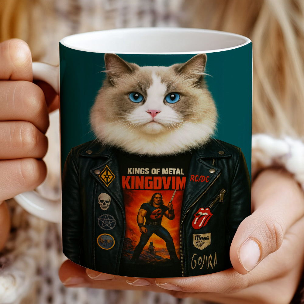 Custom Photo Cat Rock n Roll Mug