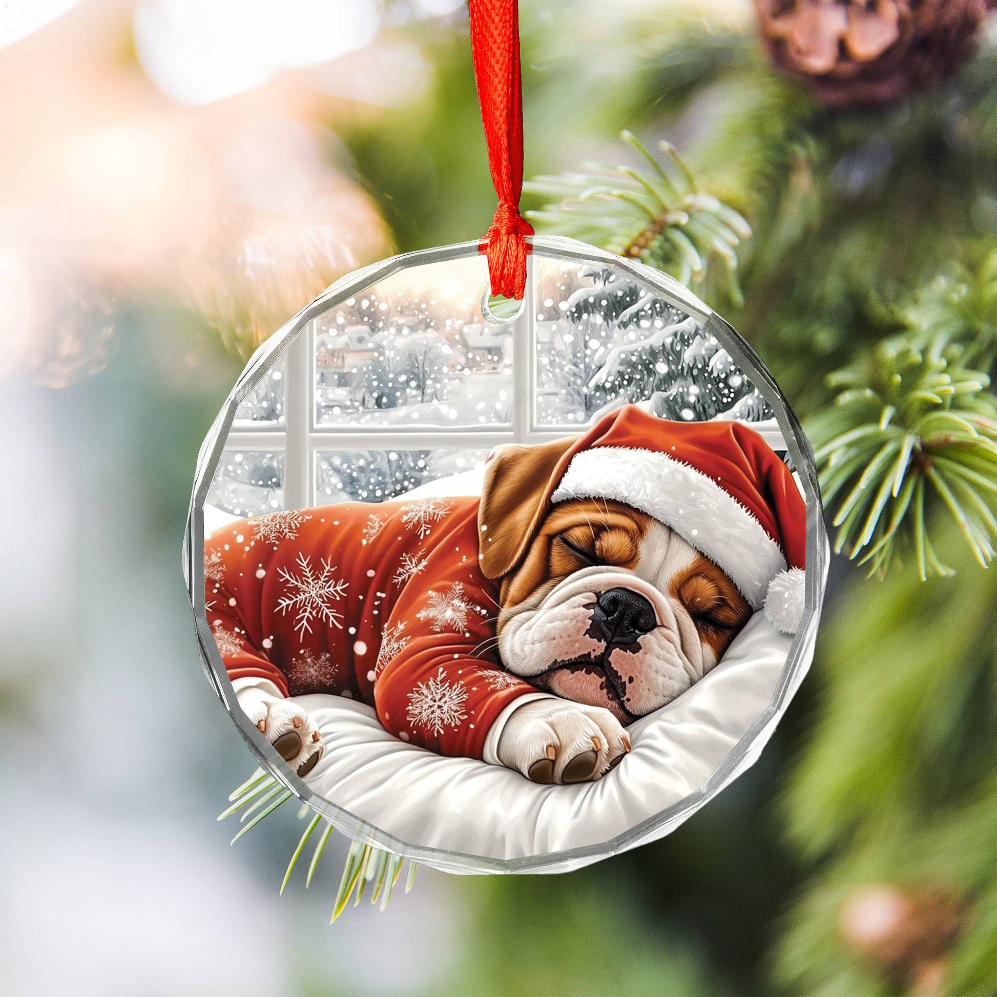 Bulldog Sleeping In Bed Design 1
