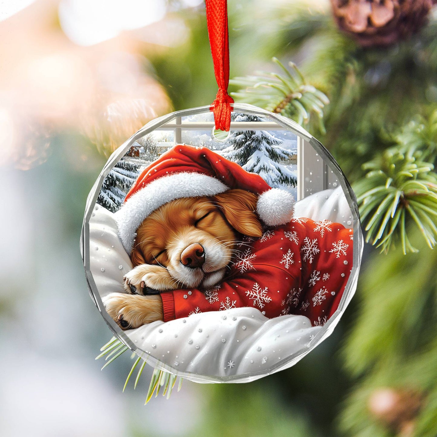 Golden Retriever Dog Sleeping In Bed Design 4