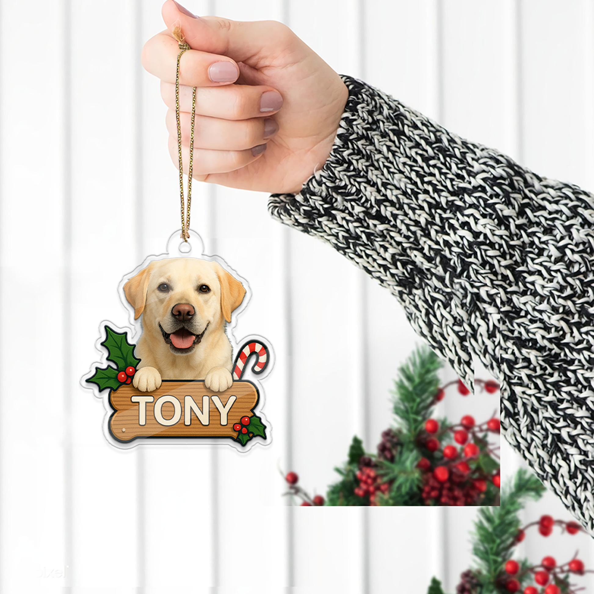 Personalized Pet Ornament, Custom Dog Christmas Ornament, Pet Ornament Using Photo, Cat Christmas Photo Ornament, Pet Portrait Name Gift