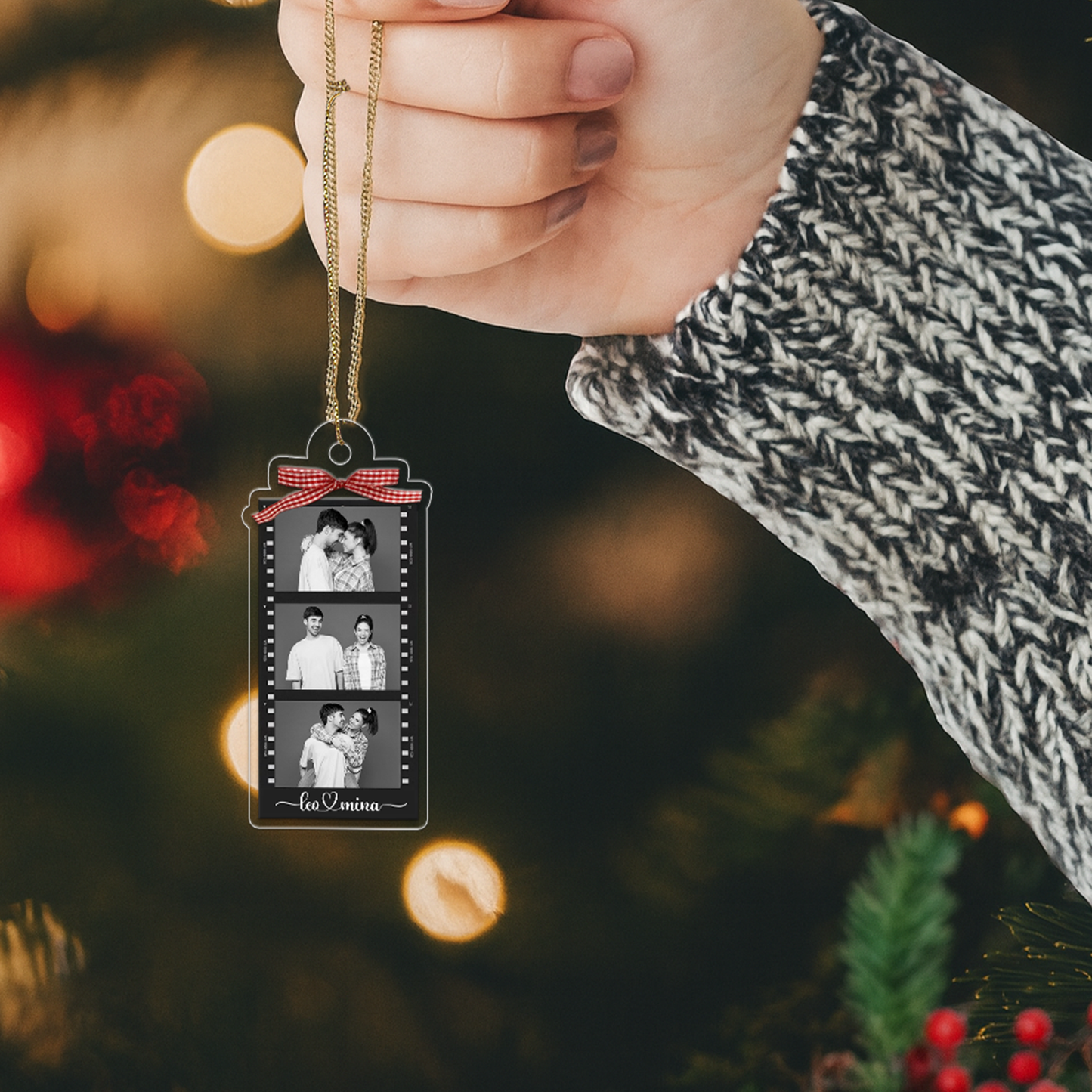Custom Photo Strip Ornament, Christmas Ornament 2025