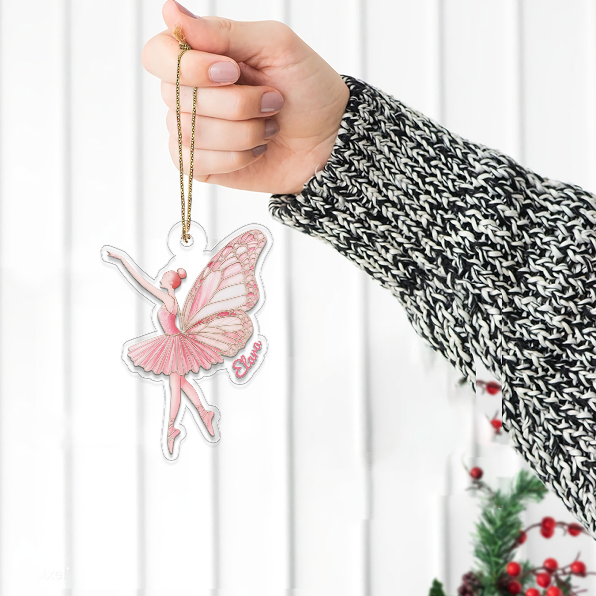 Custom Name Ballet Dancer Butterfly
