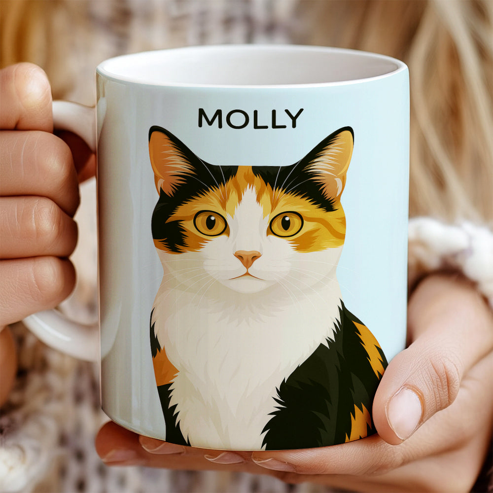Custom Photo Minimalist Classic Cat MugGift For Cat Lovers