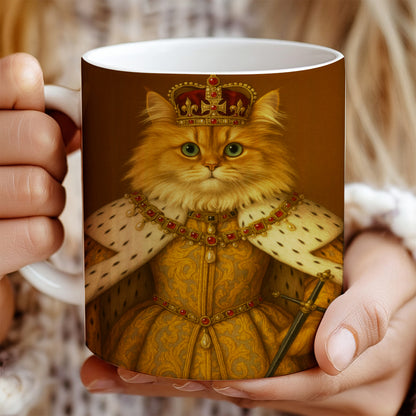 Custom Photo Crowned Queen Cat MugGift For Cat Lovers