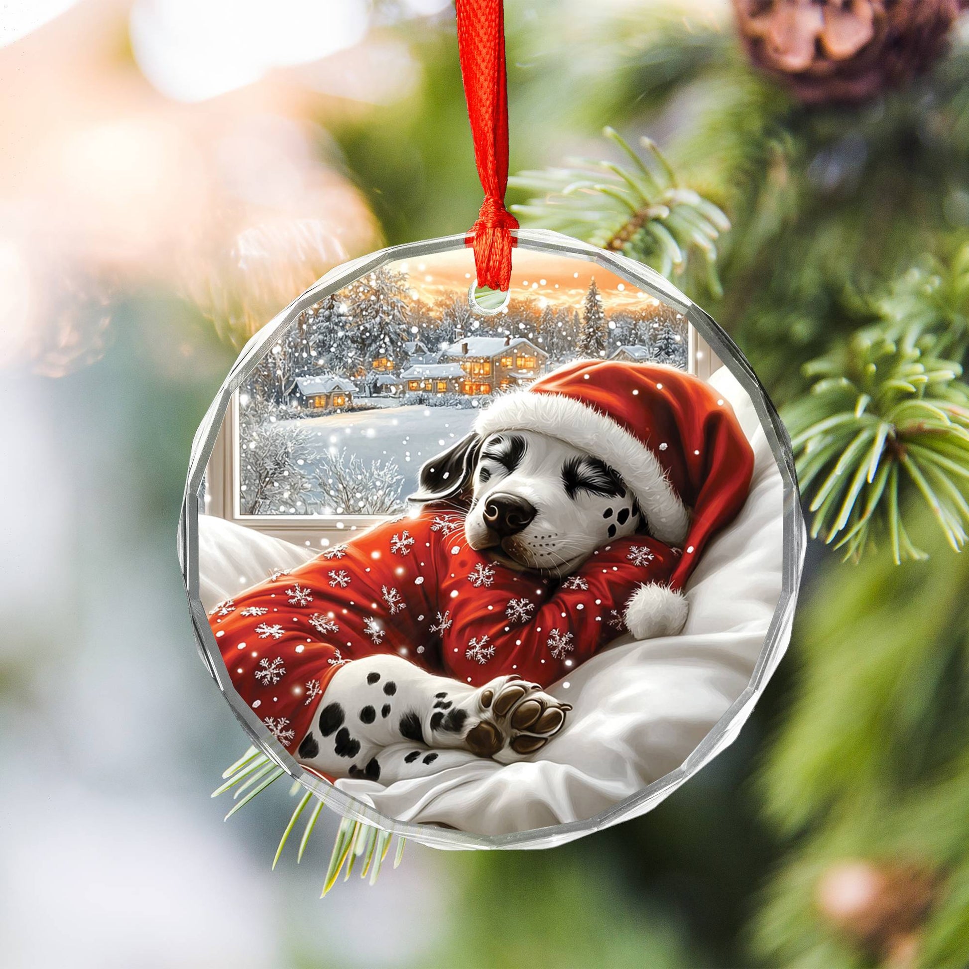 Dalmatian Dog Sleeping In Bed Design 2