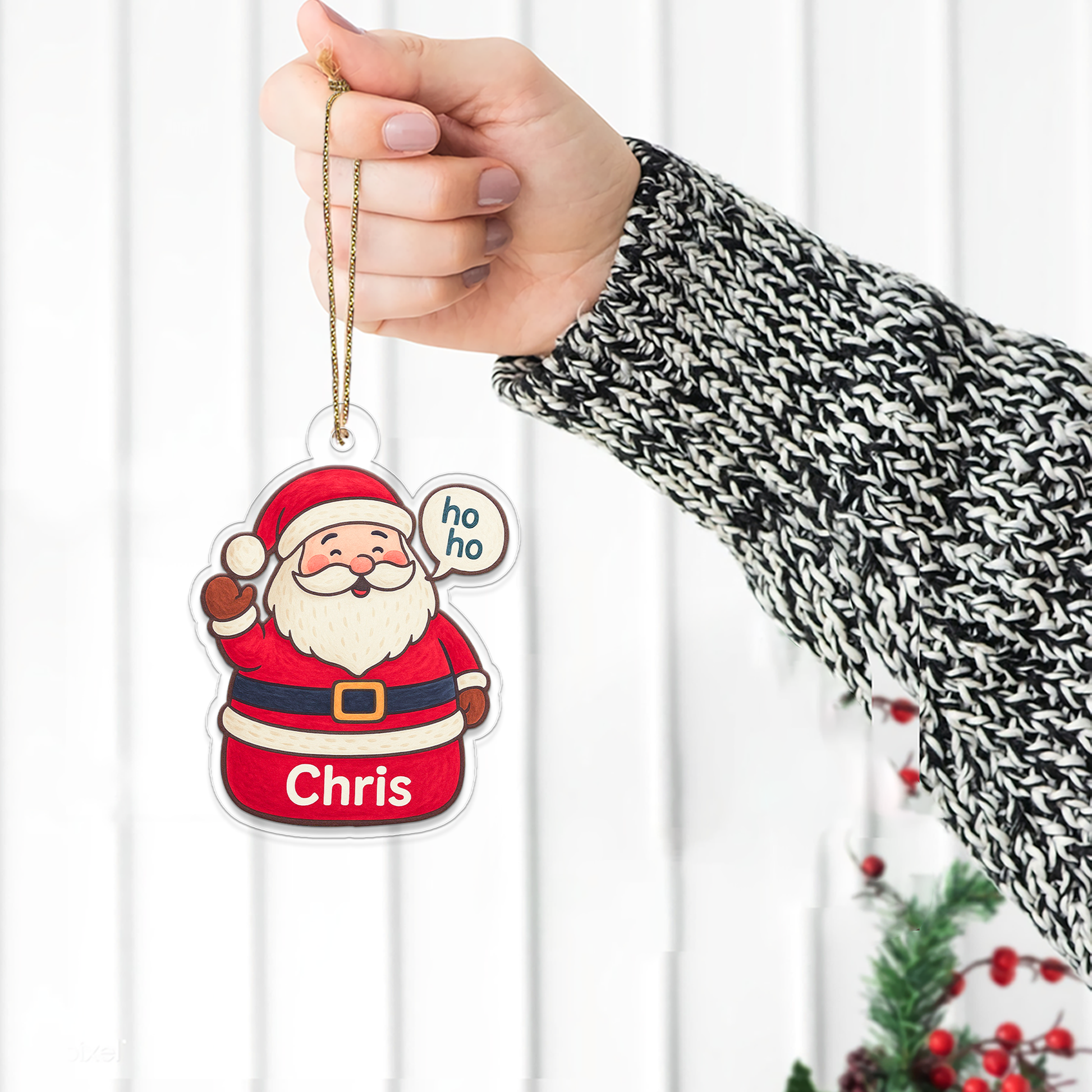 Personalized Santa Claus Christmas Ornament, Personalized Santa Ornament, Merry Christmas Decor, Perfect Holiday Gift