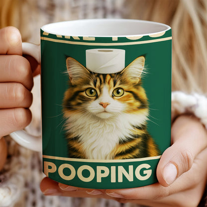 Custom Photo Funny Cat In Bathroom Mug