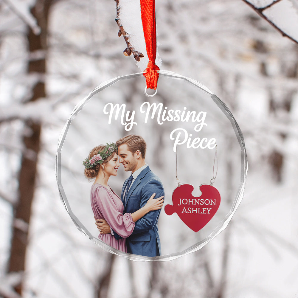 My Missing Piece Christmas Couple Hugging Kissing