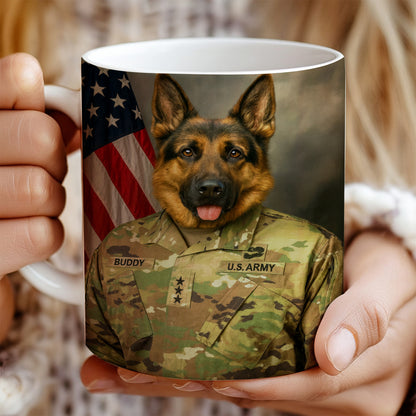Custom Dog Photo Us Army Mug _ Gift For Dog Lovers