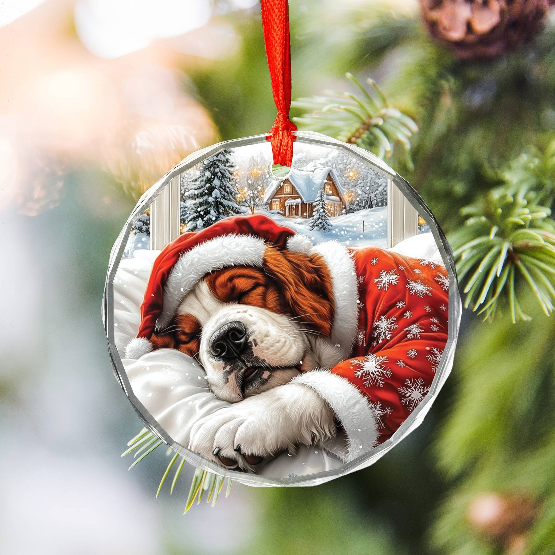 Saint Bernard Dog Sleeping In Bed Design 2