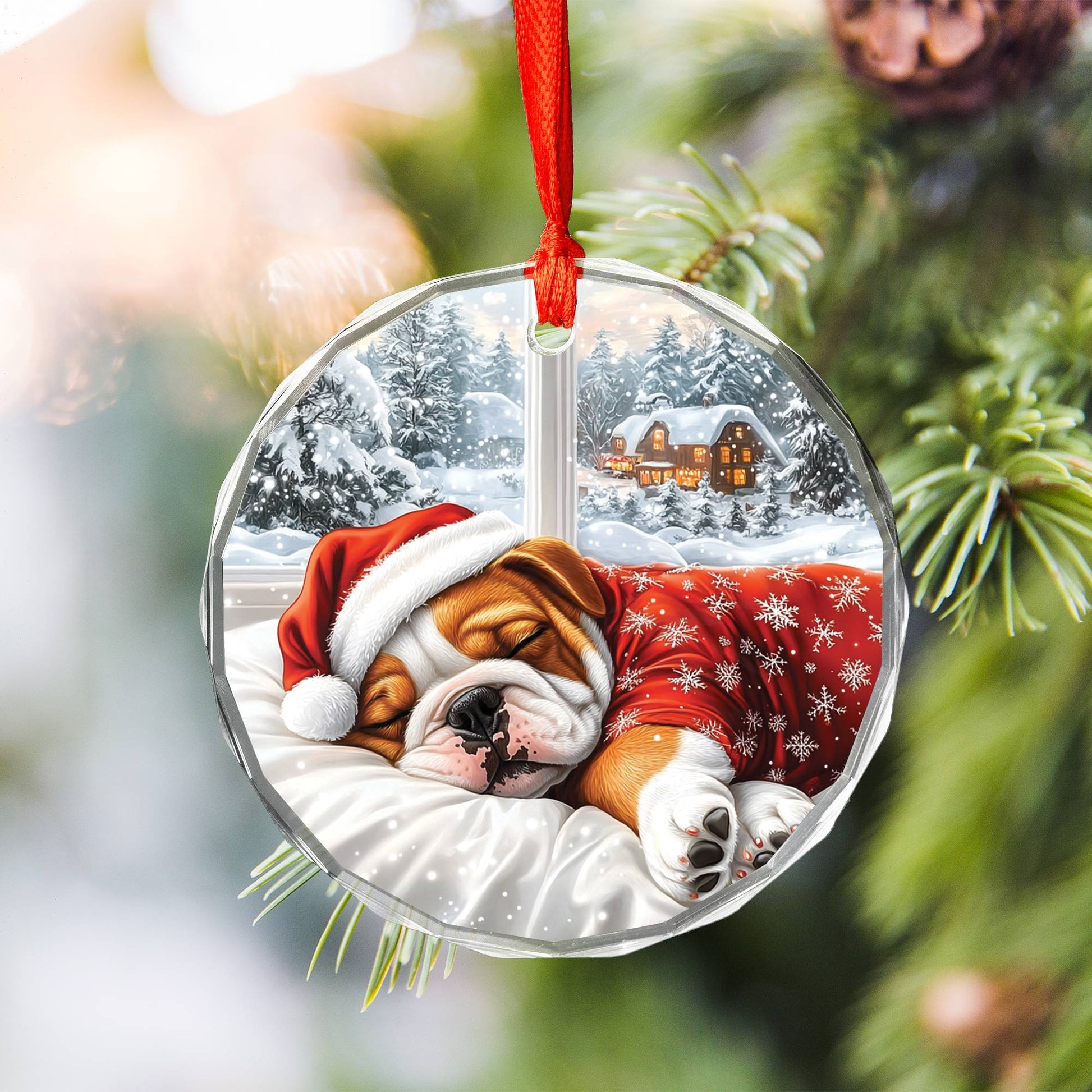 Bulldog Sleeping In Bed Design 2