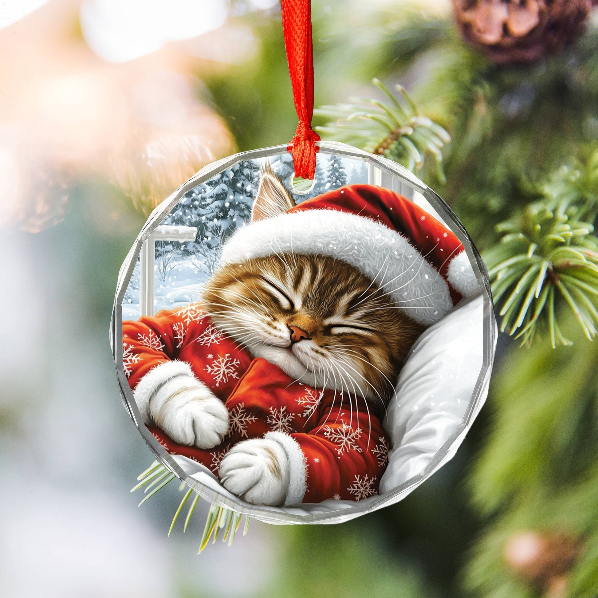 British Shorthair cat Sleeping In Bed Design 1