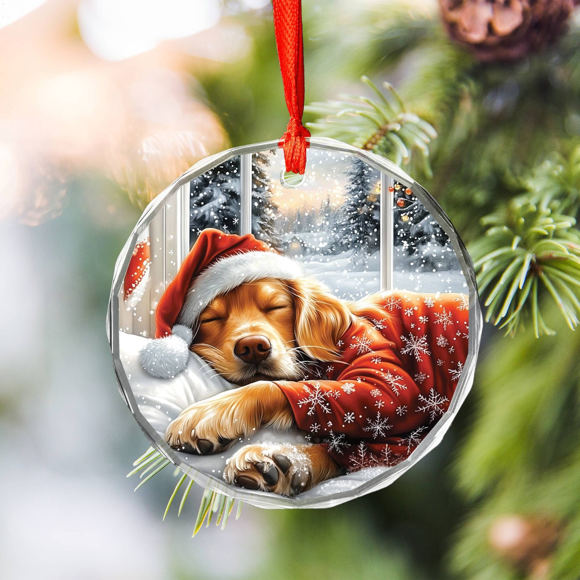 Golden Retriever Dog Sleeping In Bed Design 2