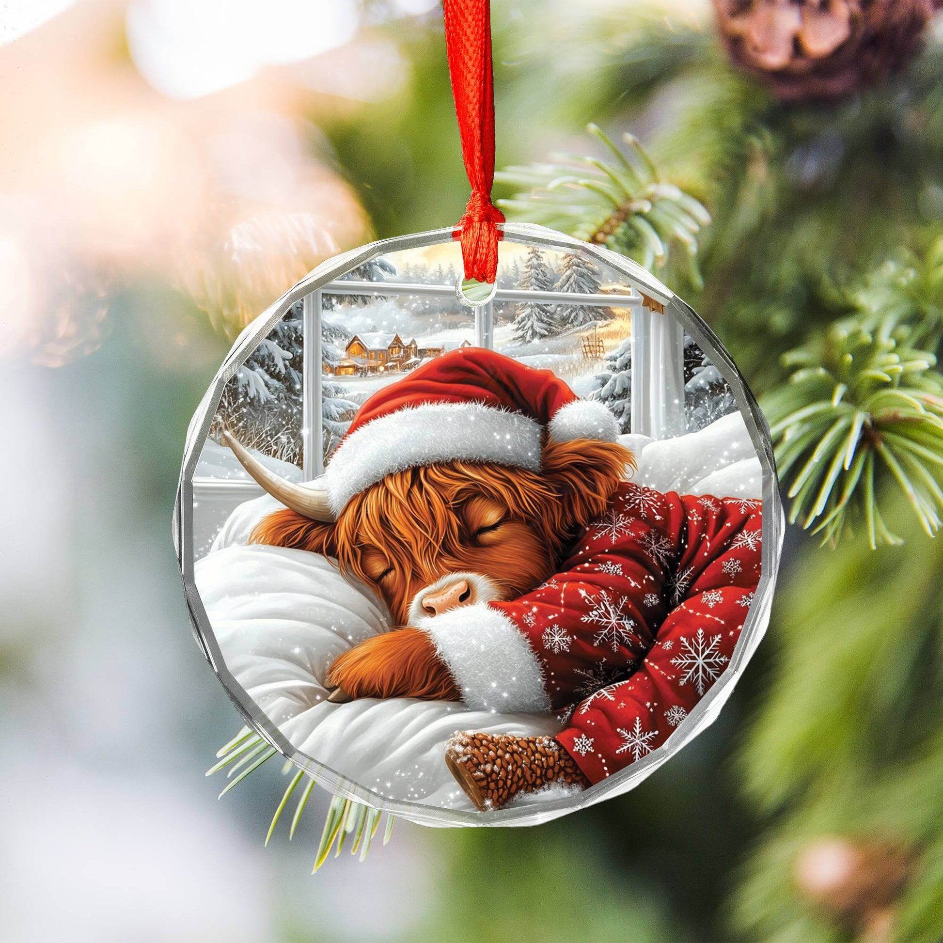 Highland Cow Sleeping In Bed Design 2