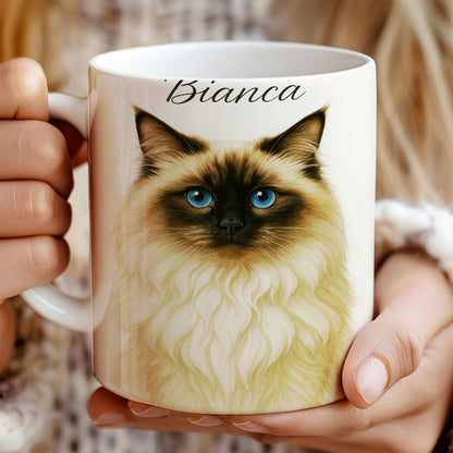 Custom Cat Portraint And With Name Mug