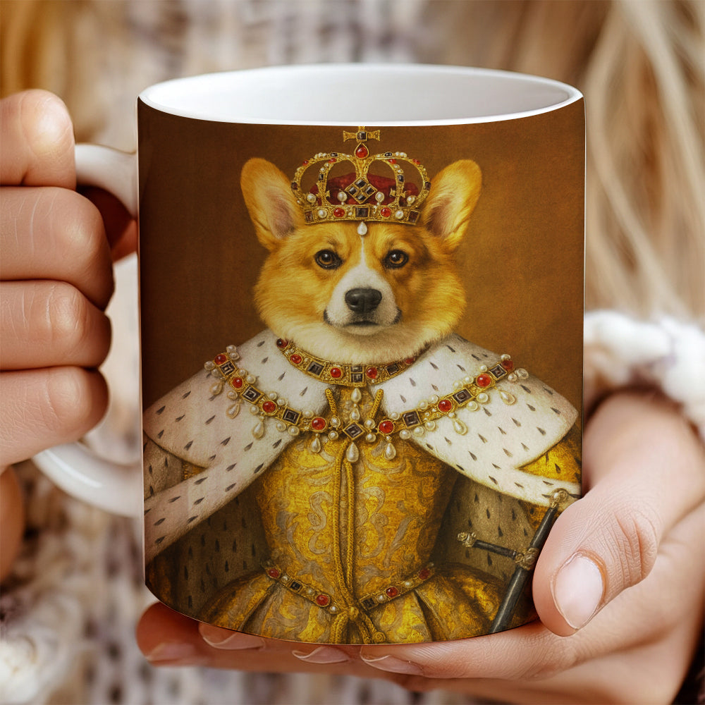 Custom Photo Crowned Queen Dog Mug Gift For Dog Lovers