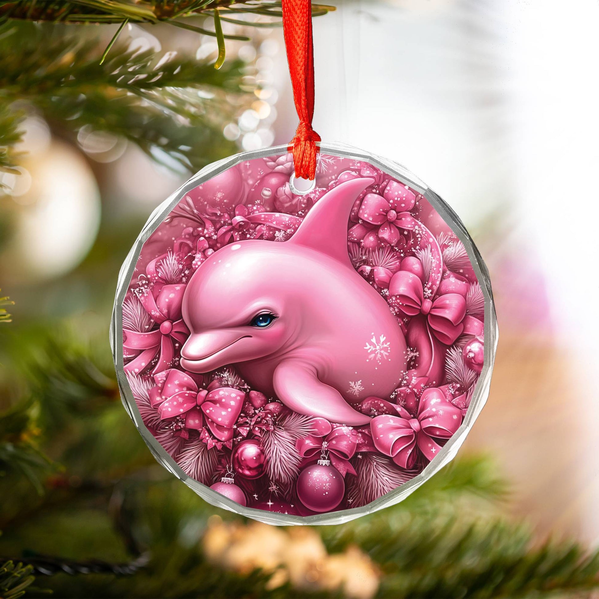 Dolphin Pink Christmas Design