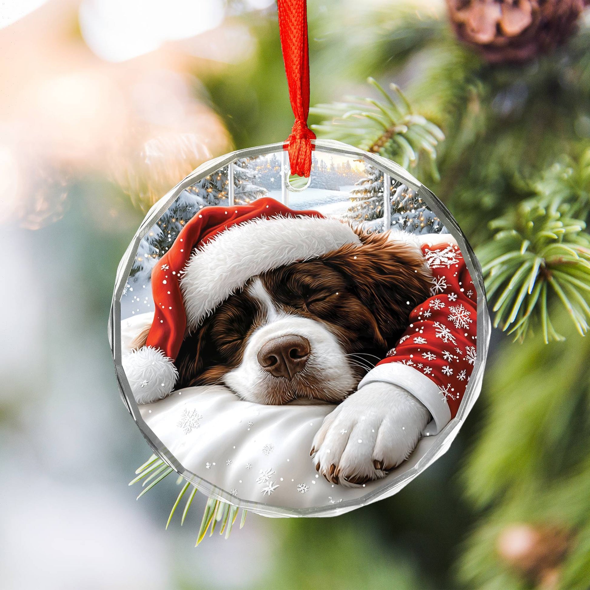 Newfoundland Dog Sleeping In Bed Design 1