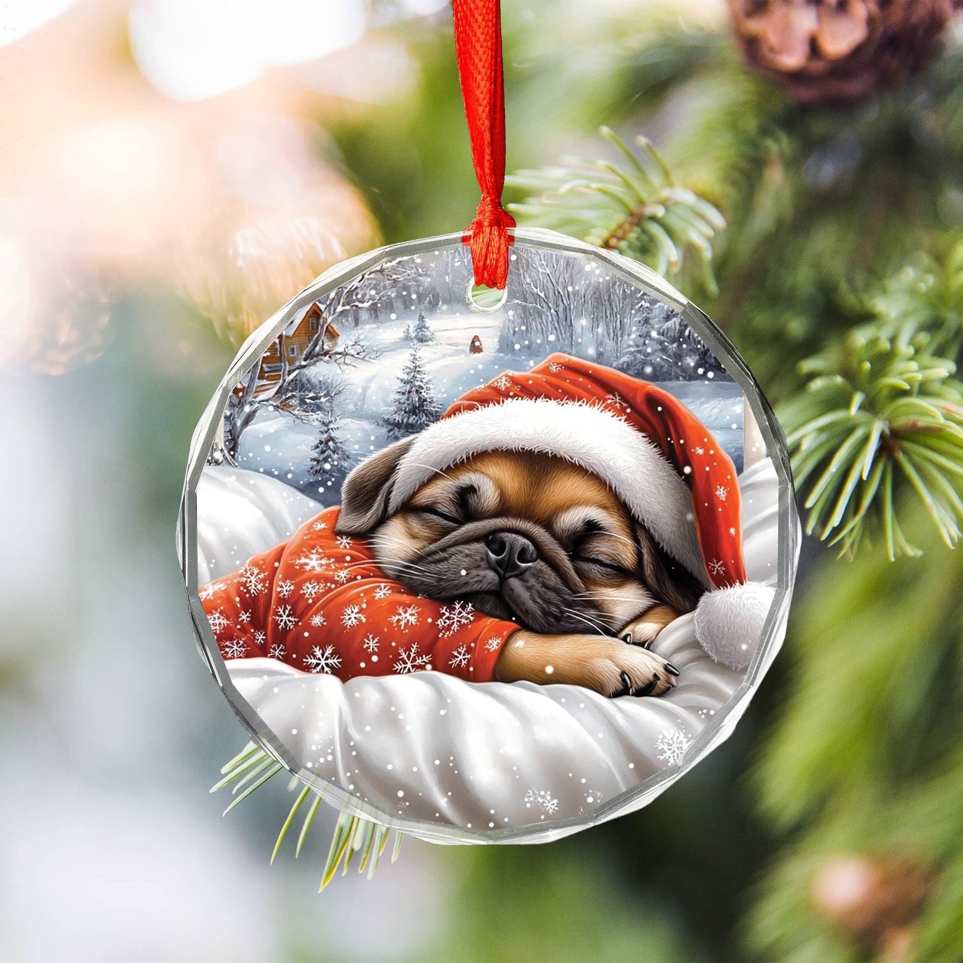 Pug Dog Sleeping In Bed Design 3
