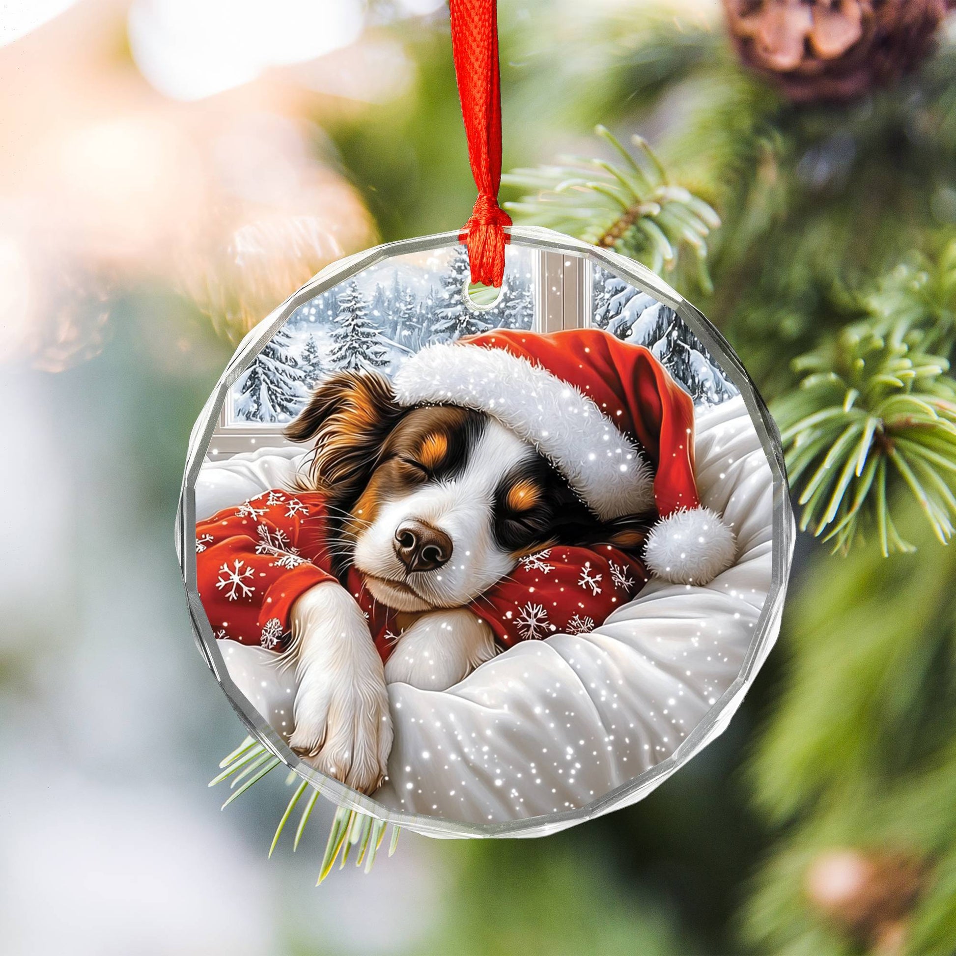 Border Collie Dog Sleeping In Bed Design 1