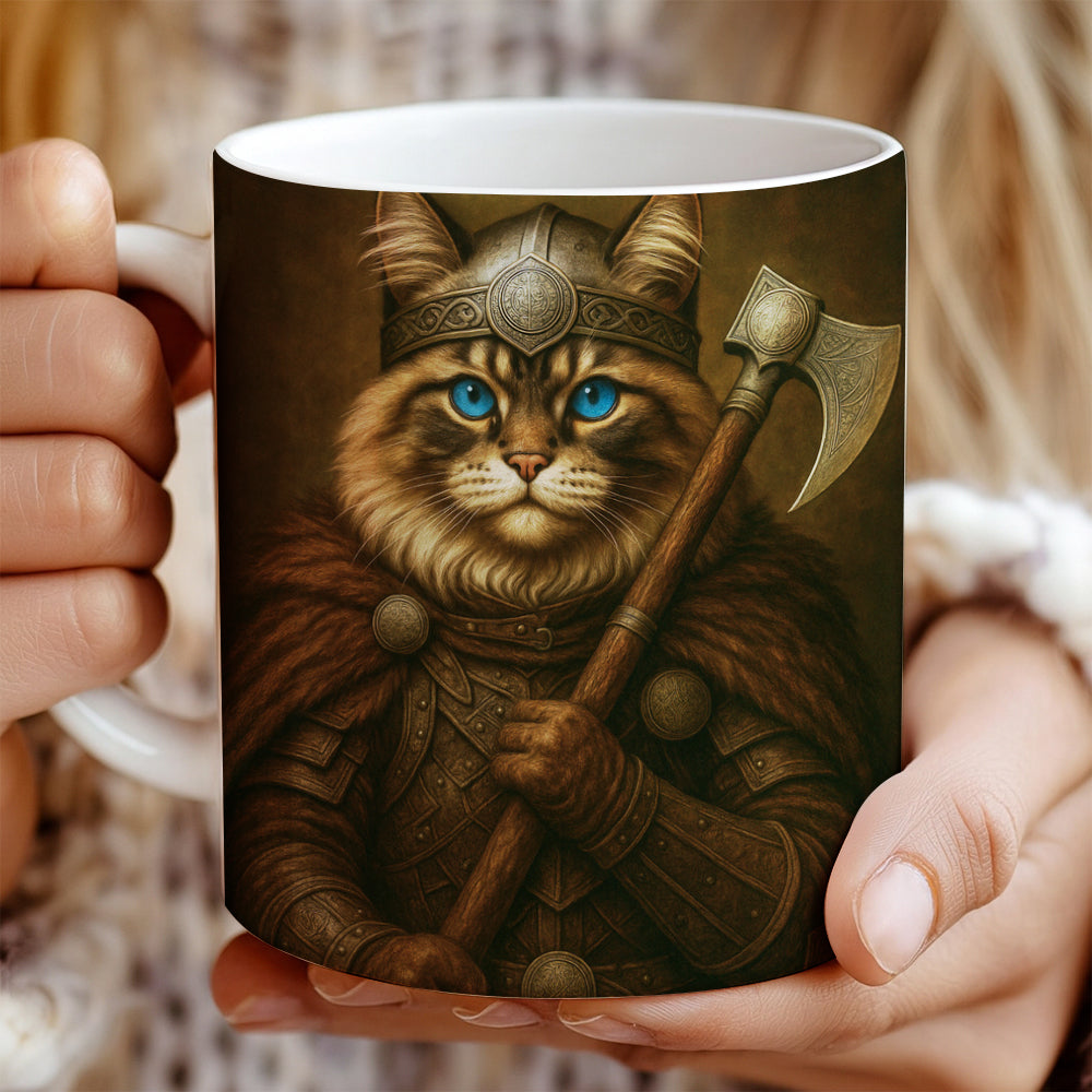 Custom Cat Photo Viking Warrior Mug _ Gift For Cat