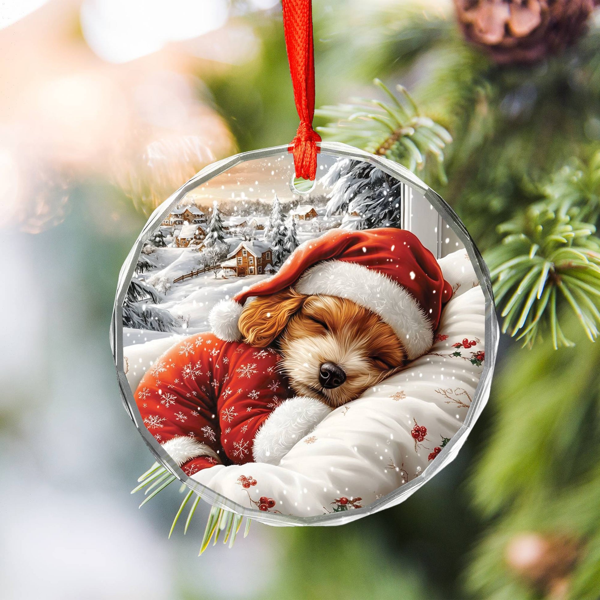 Poodle Dog Sleeping In Bed Design 4