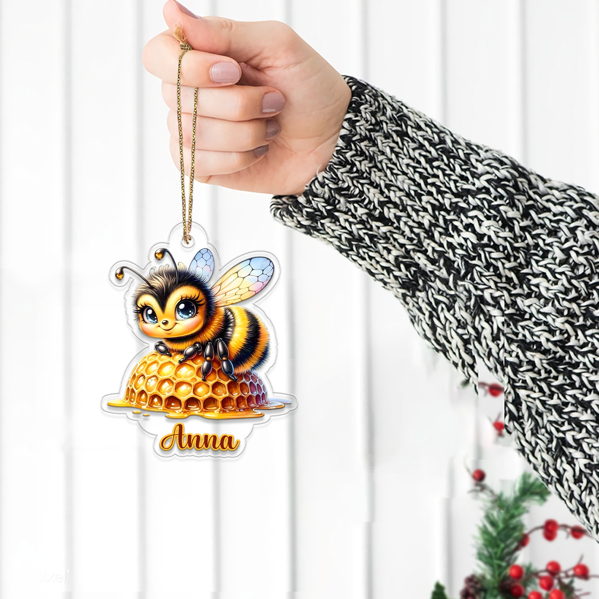 Custom Name Bee Christmas