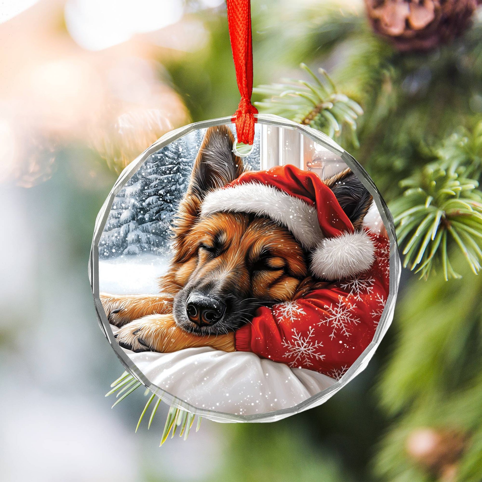 German Shepherd Dog Sleeping In Bed Design 1