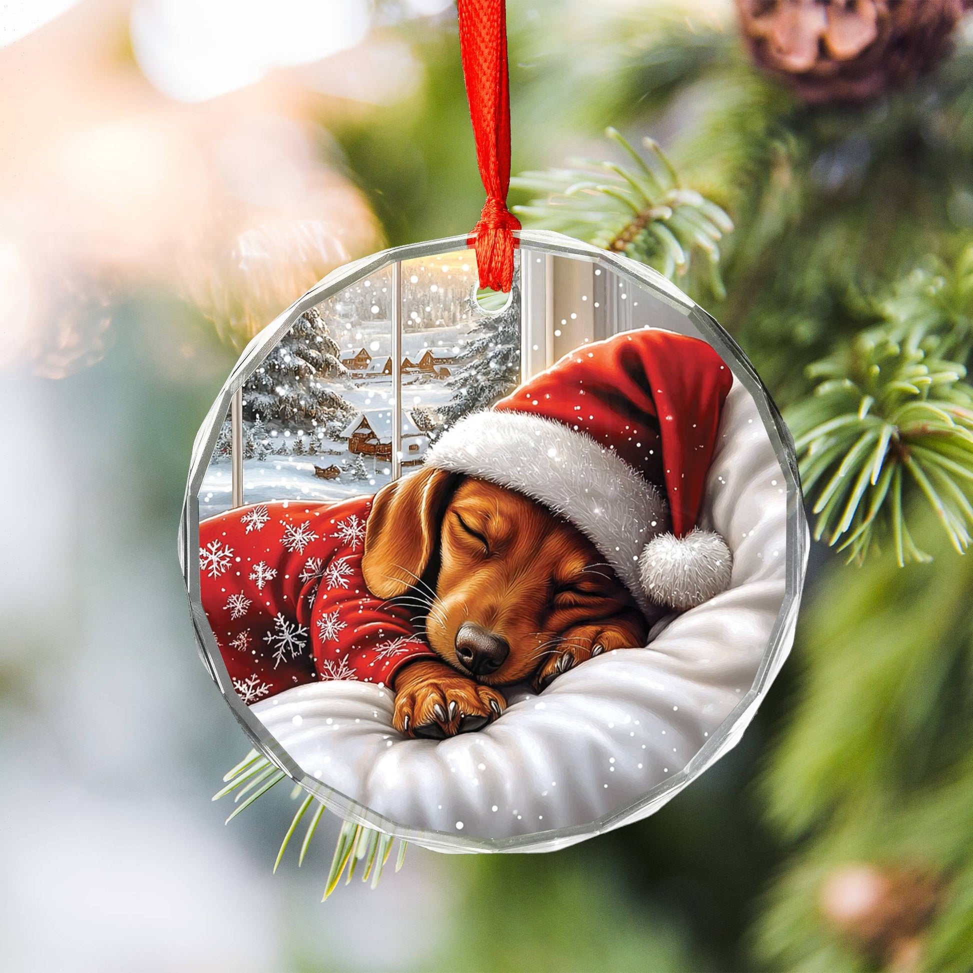 Dachshund Dog Sleeping In Bed Design 1