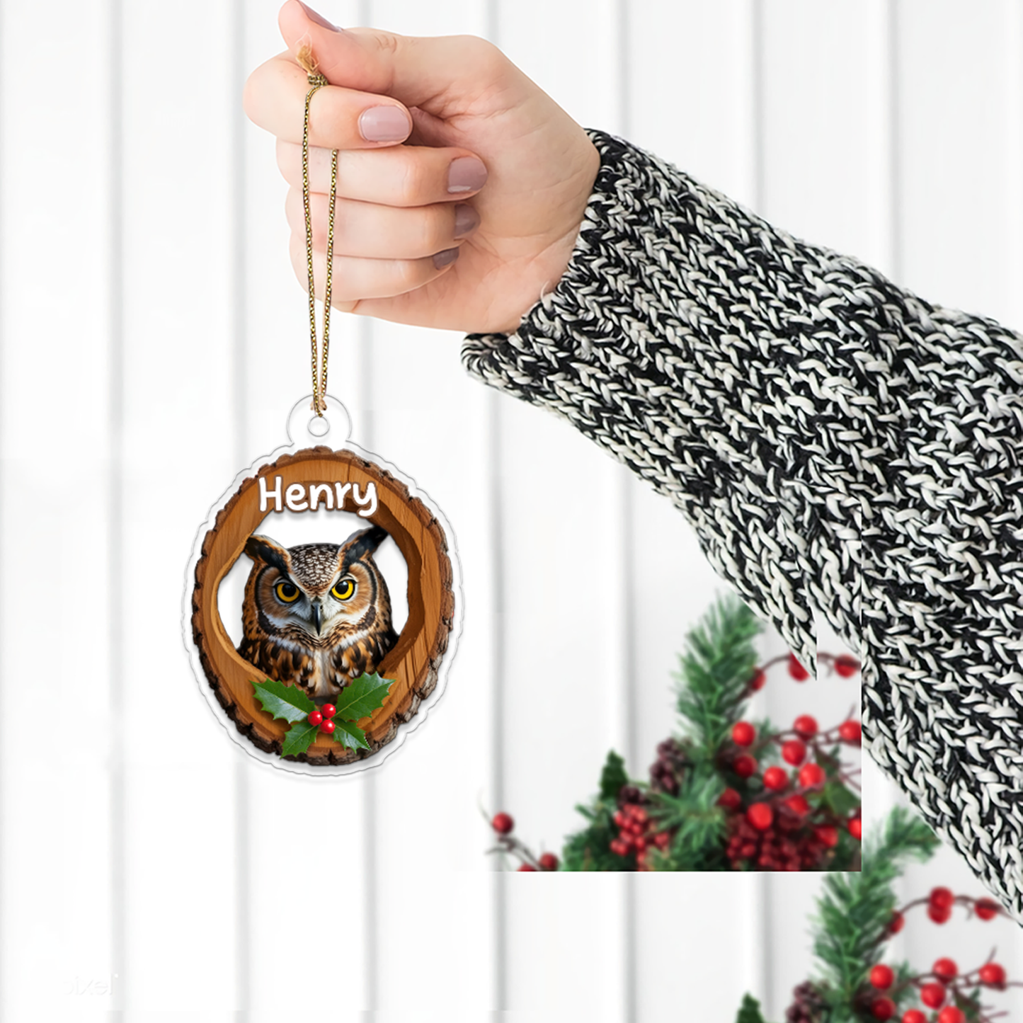 Custom Name Owl Ornament for Animal Lovers Gift