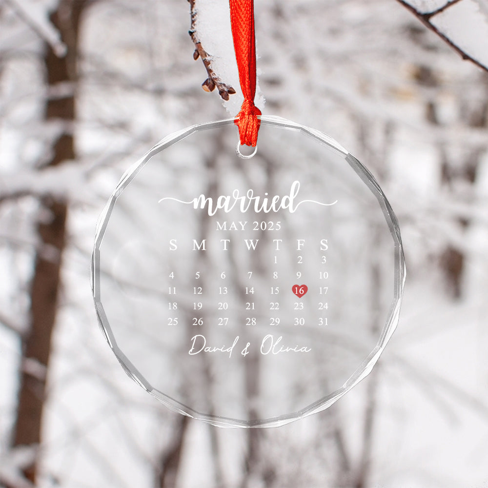 Personalized First Christmas Custom Date Married Couple