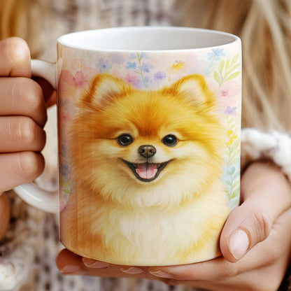 Custom Photo Dog Floral Watercolor Art