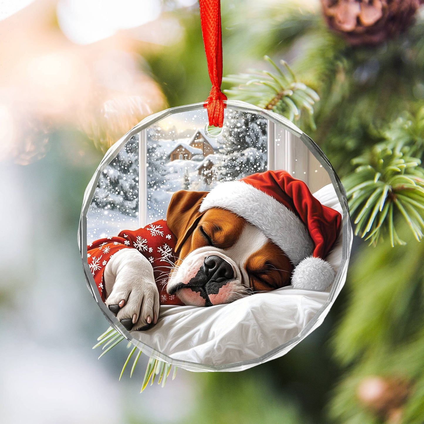 Boxer Dog Sleeping In Bed Design 2