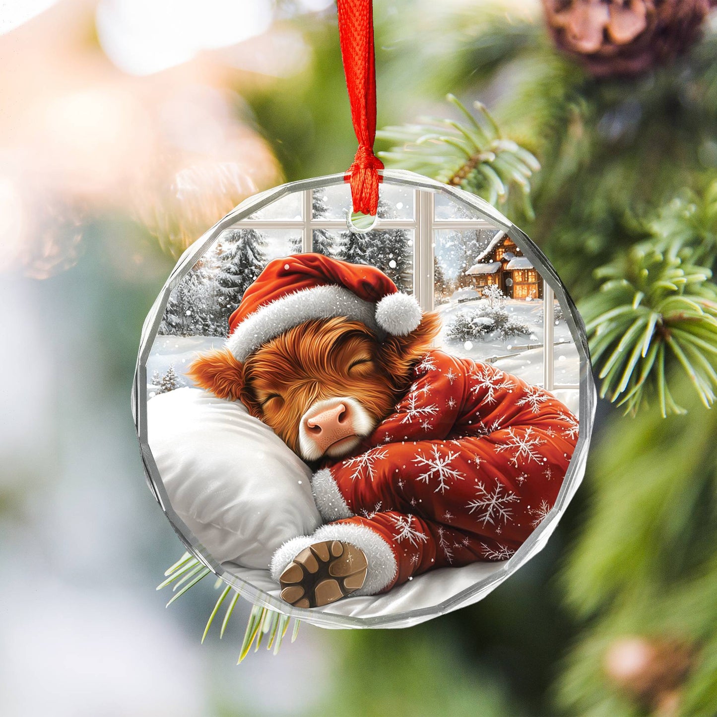 Highland Cow Sleeping In Bed Design 4
