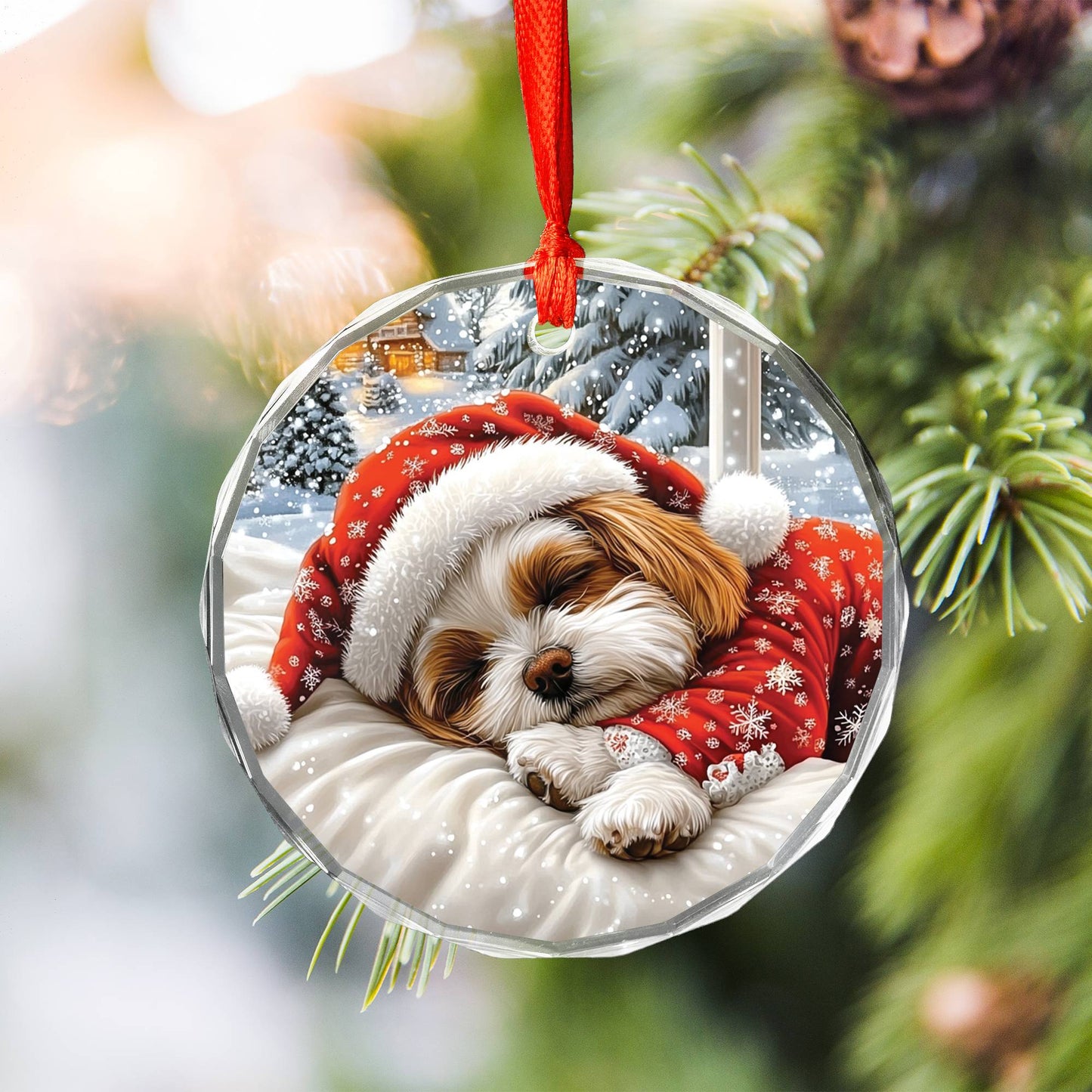 Shih Tzu Dog Sleeping In Bed Design 1