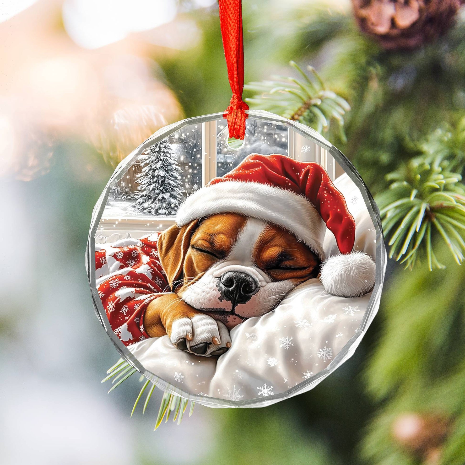 Boxer Dog Sleeping In Bed Design 3