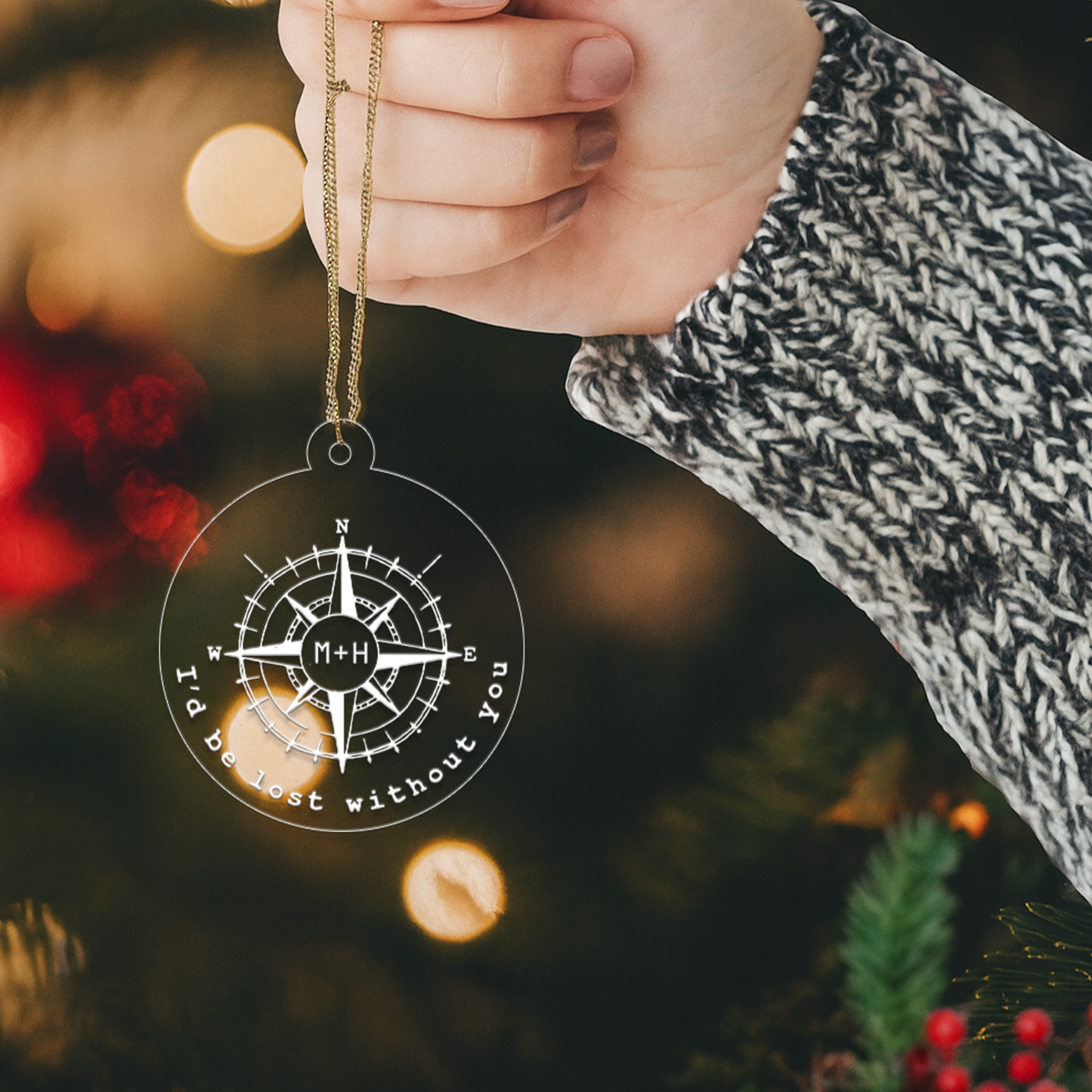Custom Name Couple Compass Design