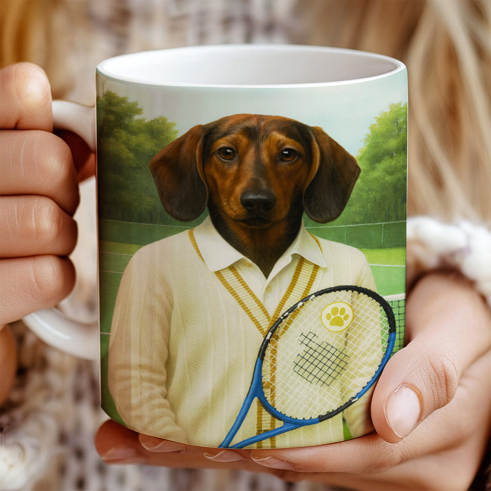Custom Photo Tennis Player Dog Mug
