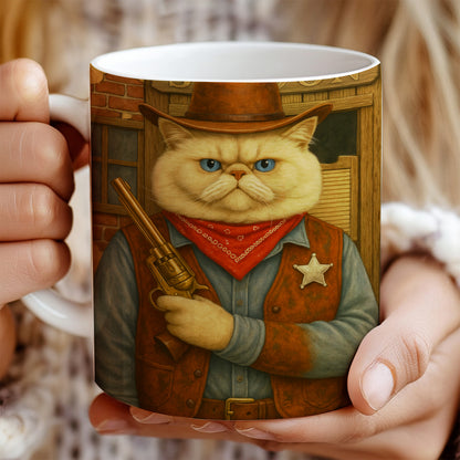 Custom Photo Cat Cowboy Mug