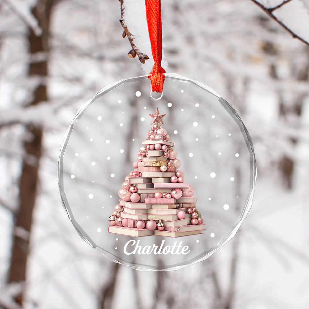 Custom Name Book Xmas Tree For Libraby Girl