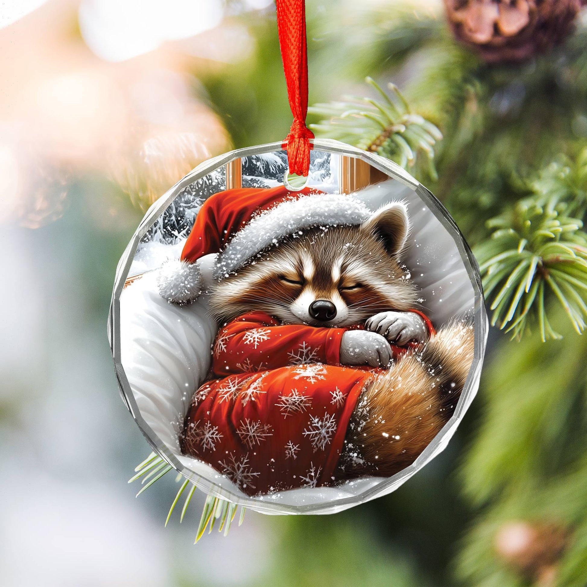 Raccoon Sleeping In Bed Design 2
