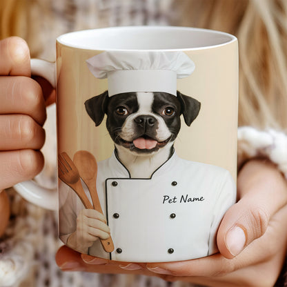 Custom Dog Chef Potrait Mug Gift For Dog Lovers