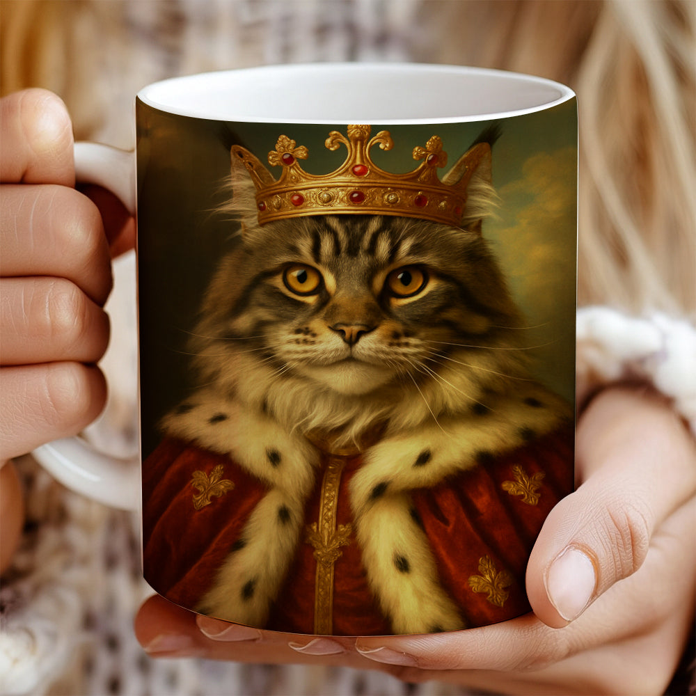 Custom Photo Cat Royal Mug Pet King Portrait
