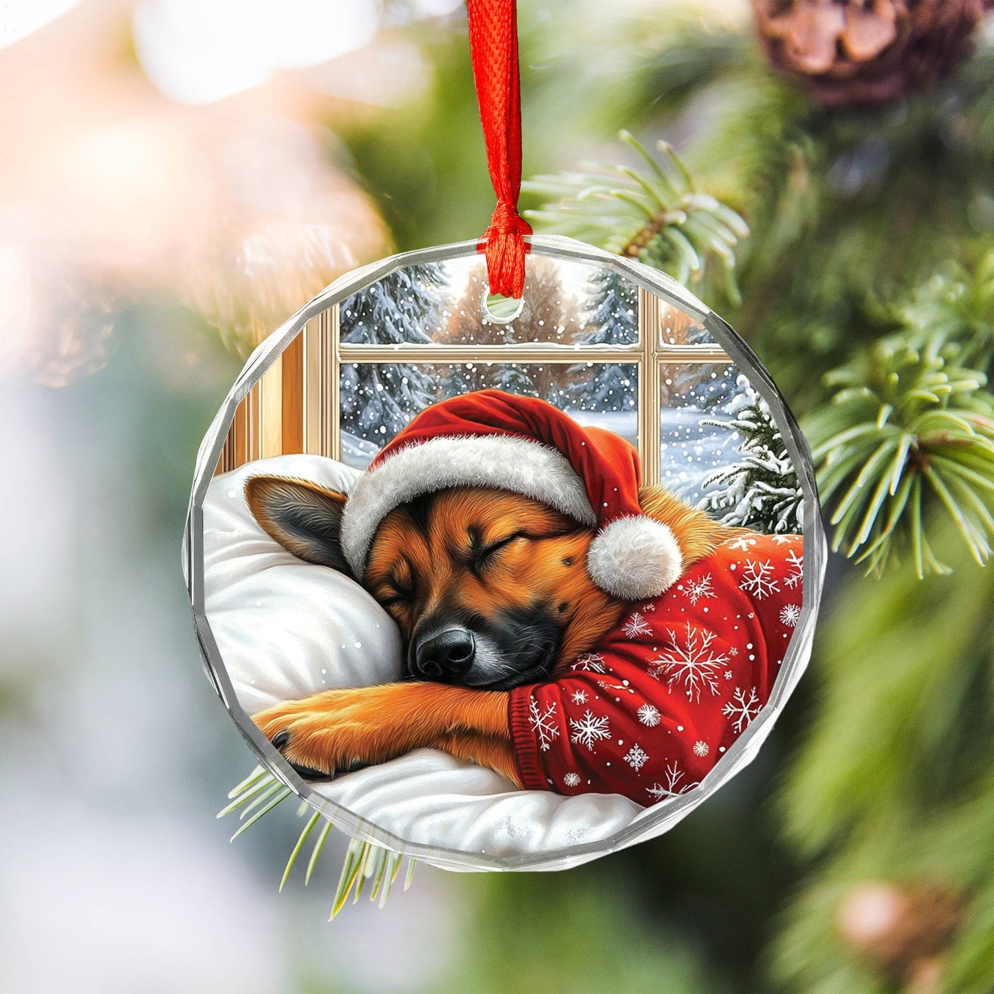 German Shepherd Dog Sleeping In Bed Design 3