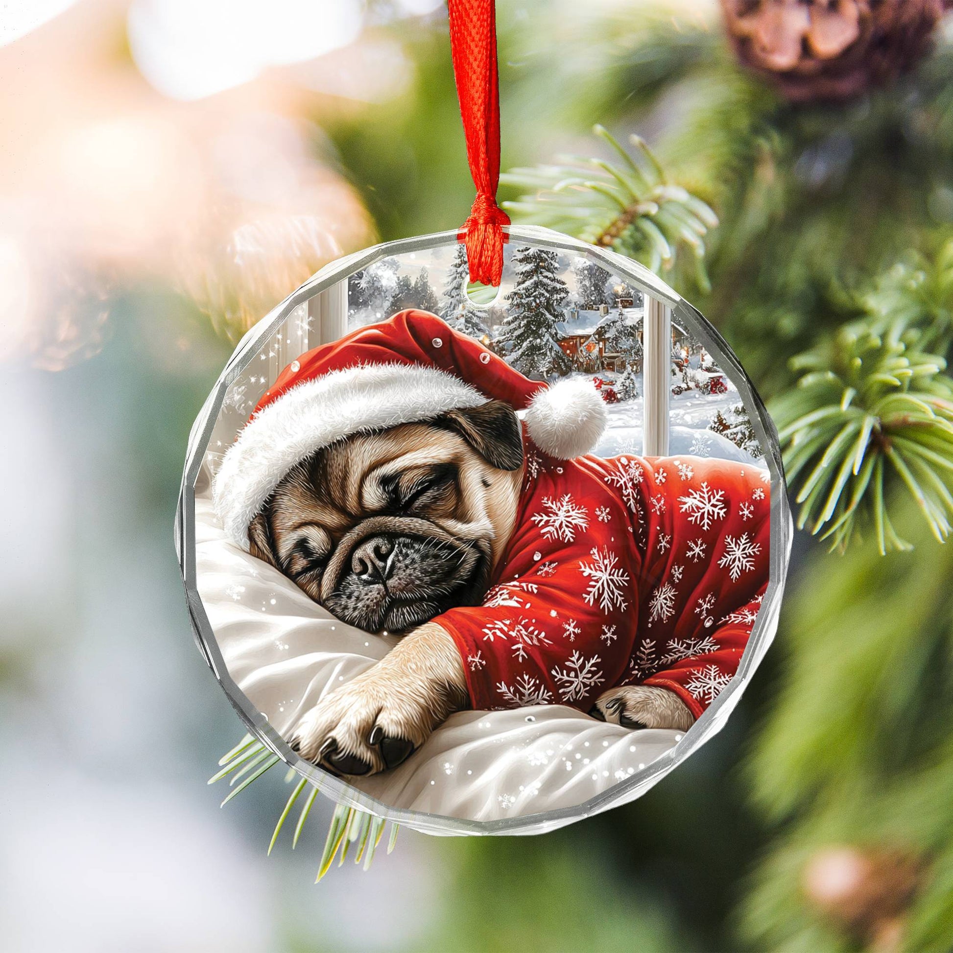 Pug Dog Sleeping In Bed Design 2