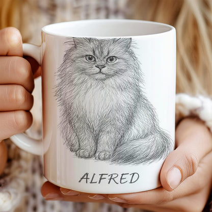 Custom Photo Cat Pencil Art