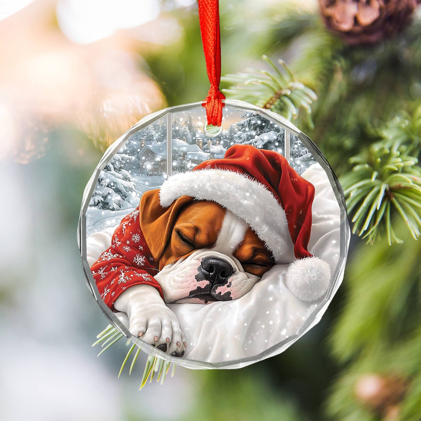 Boxer Dog Sleeping In Bed Design 4