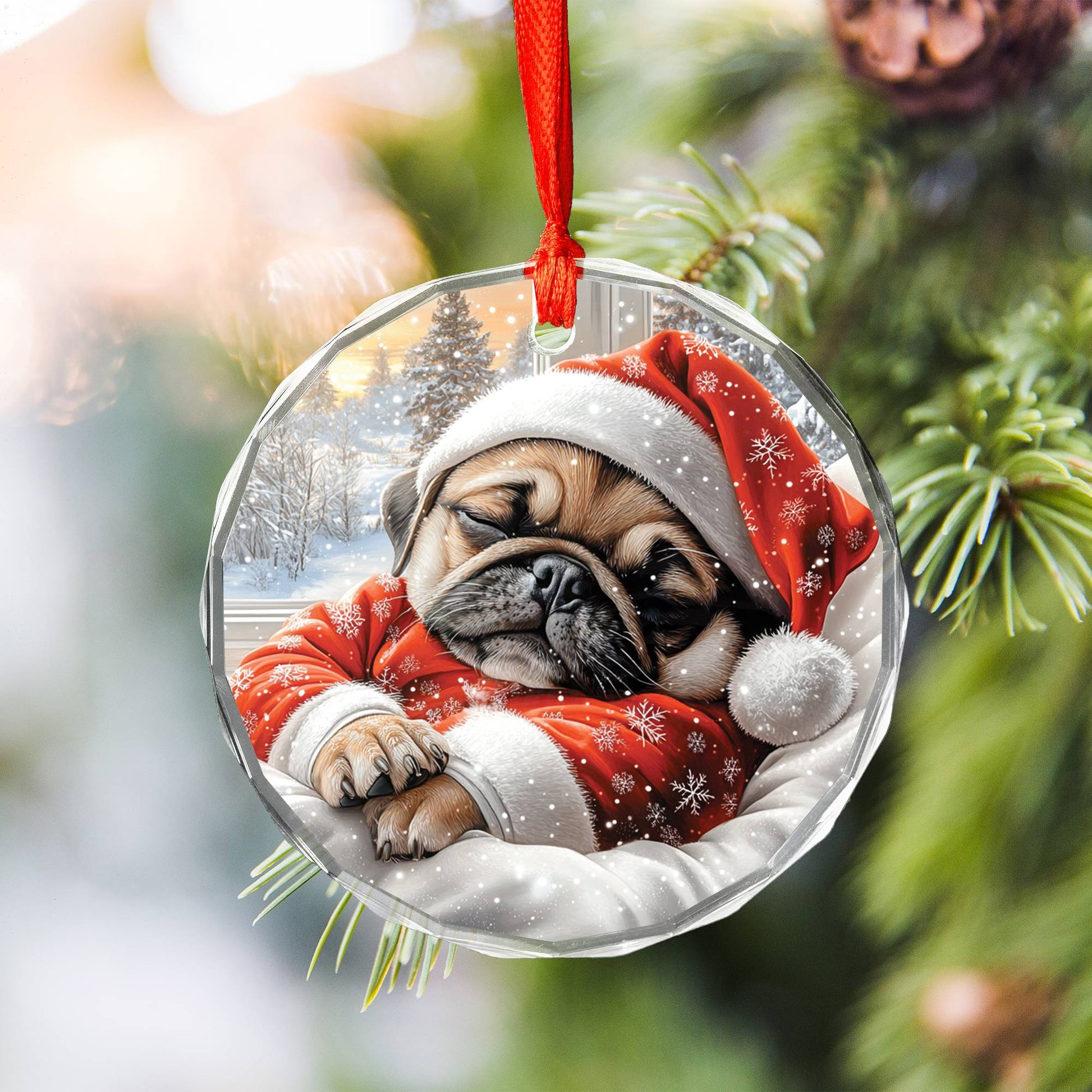 Pug Dog Sleeping In Bed Design 1