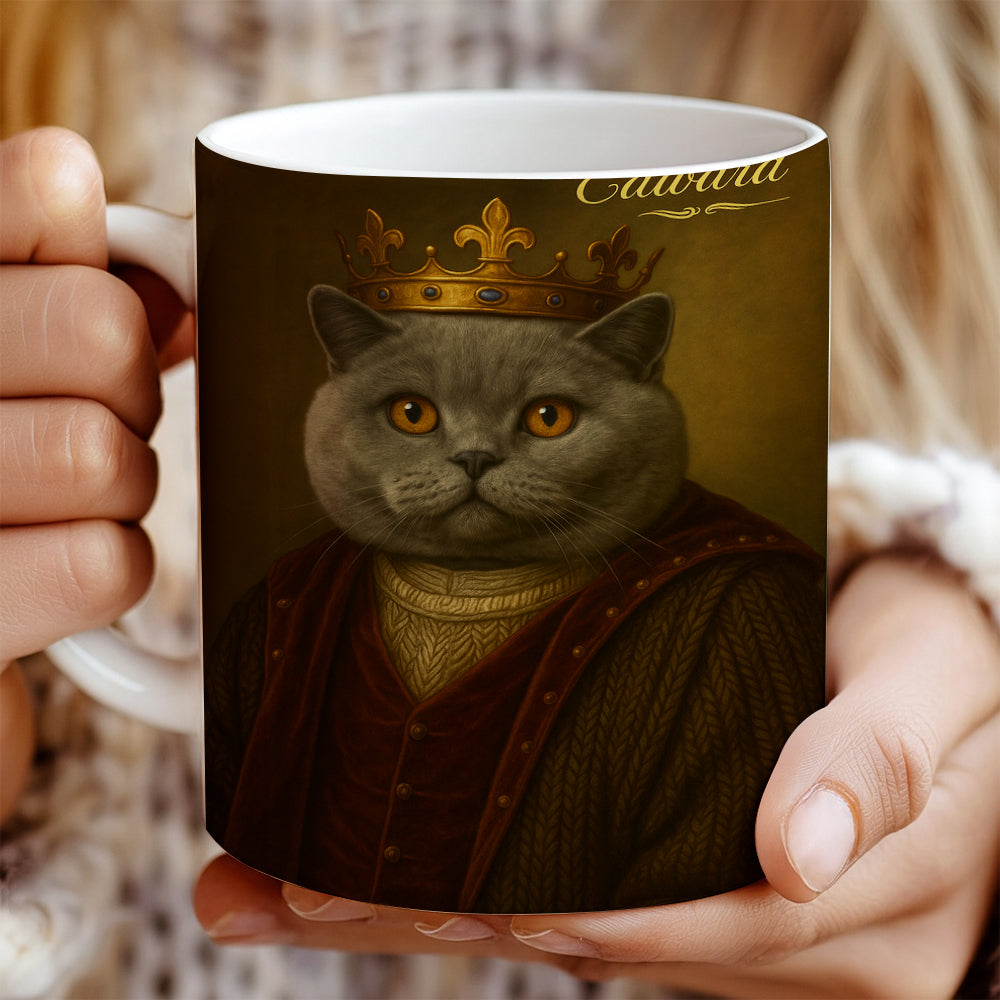 Custom Photo Crown King Cat Mug Gift For Cat Lovers